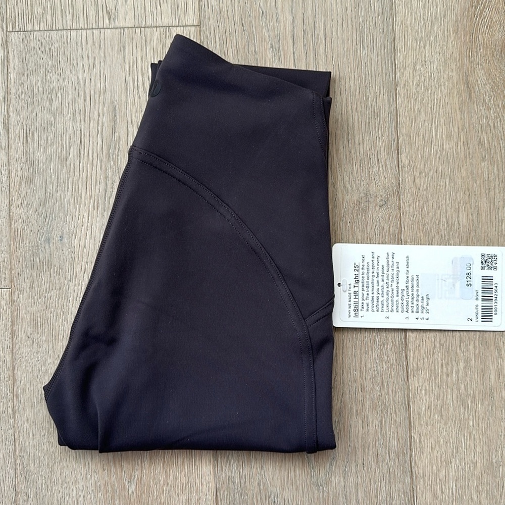 instill pant 25" black granite size 2 lululemon nwt